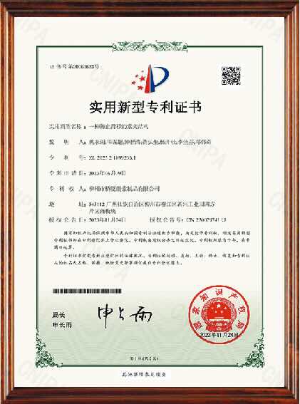 QSM防滑移索支结构专利证书