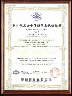 QSM职业健康安全管理体系认证证书