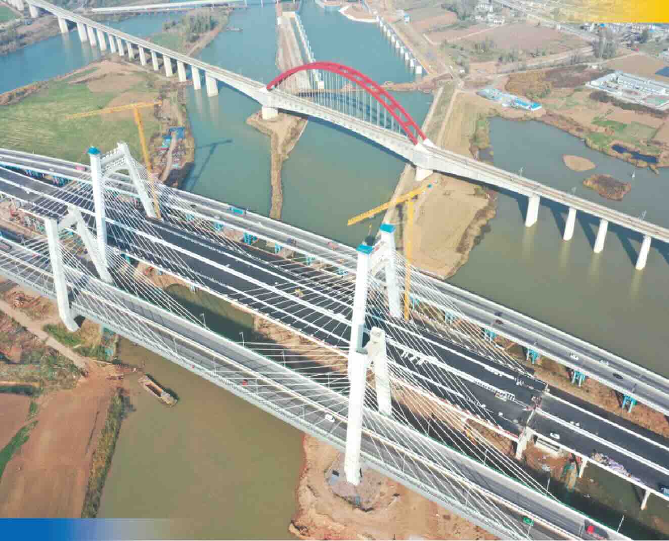 安徽引江济淮S12高速淮河大桥四号桥 全景图