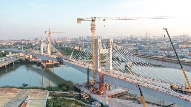 广东东莞城市轨道交通1号线北海河大桥 全景图