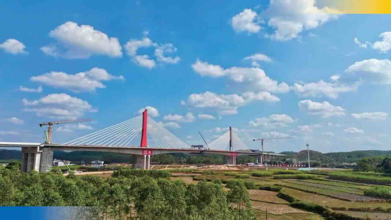 广西钦州北过境线公路钦江特大桥 全景图