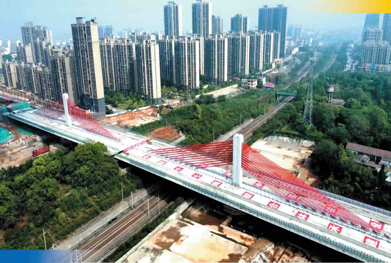 江西永修万宝路跨铁路桥 全景图