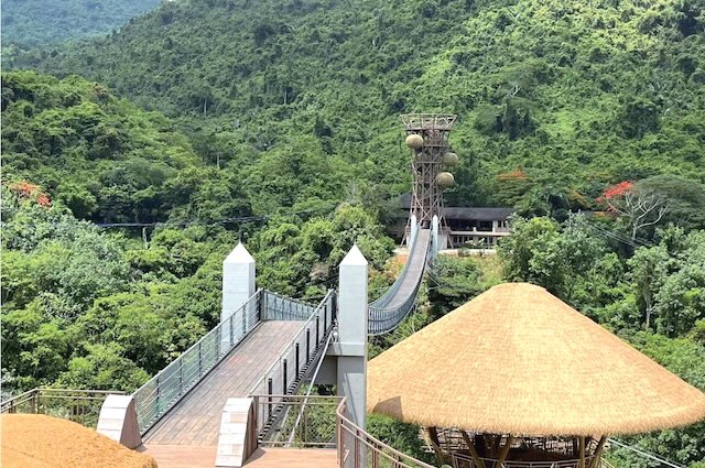 海南呀诺达DISCOVERY探索谷人行悬索桥 全景图