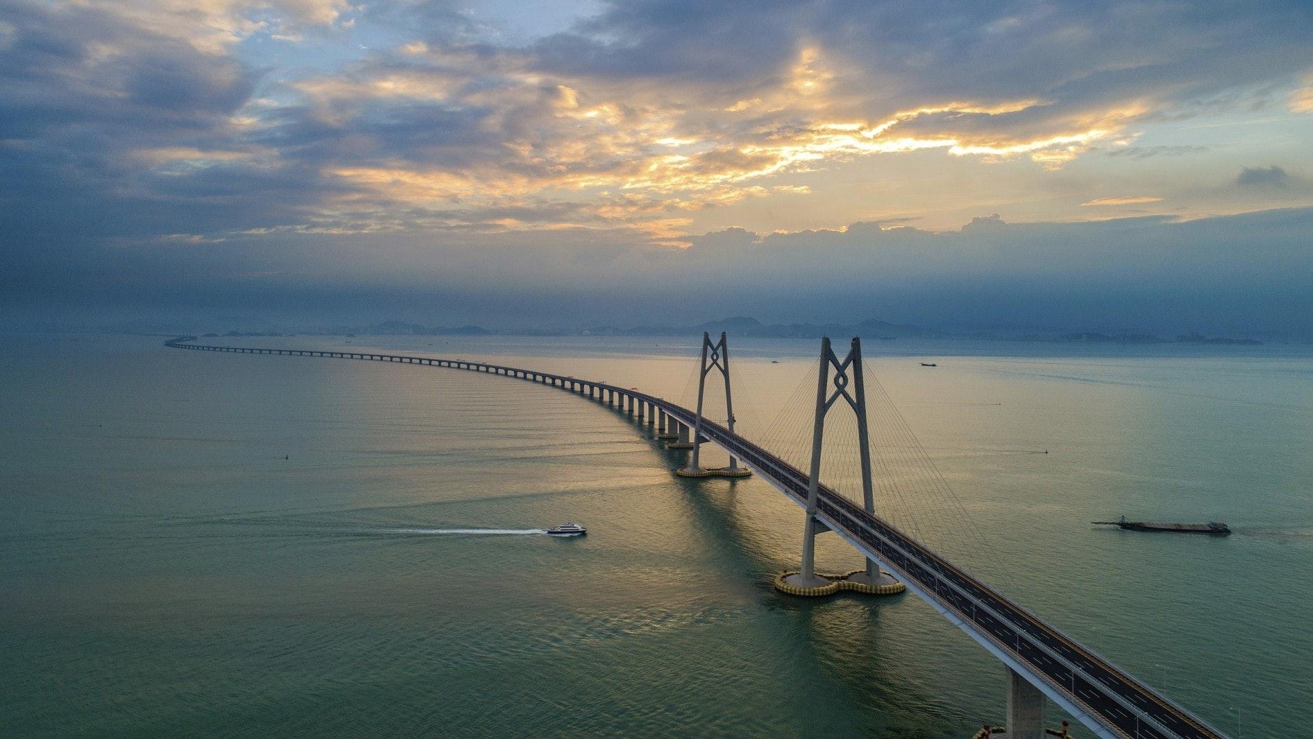 HZMB - Hong Kong-Zhuhai-Macao Bridge panoramic view
